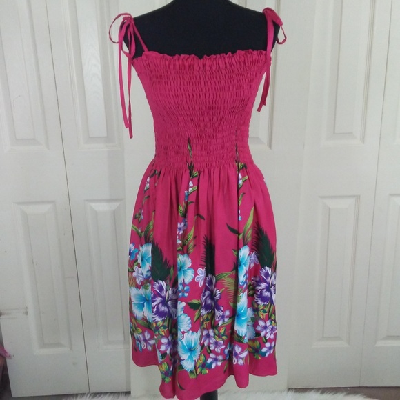 Hula Hula Fuchsia Smocked Top Dress - Picture 1 of 4